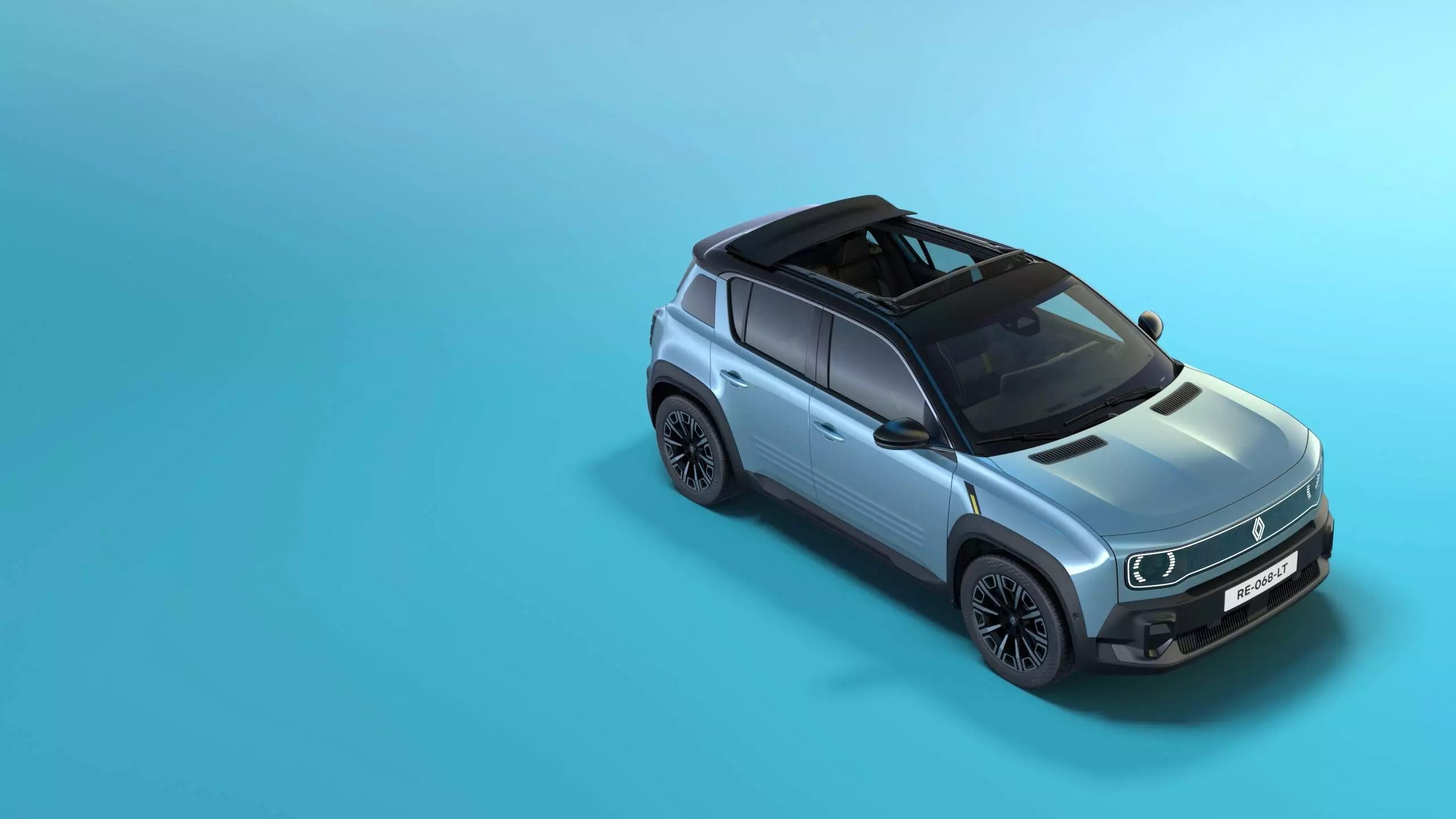 Elektrische Renault 4 canvas schuifdak